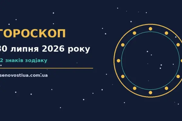 Гороскоп на 30 липня 2026 року: важливі сигнали дня для планів і важливих справ